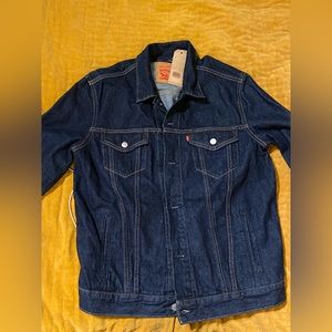 Brand new Levi’s dark jean jacket with stitching
